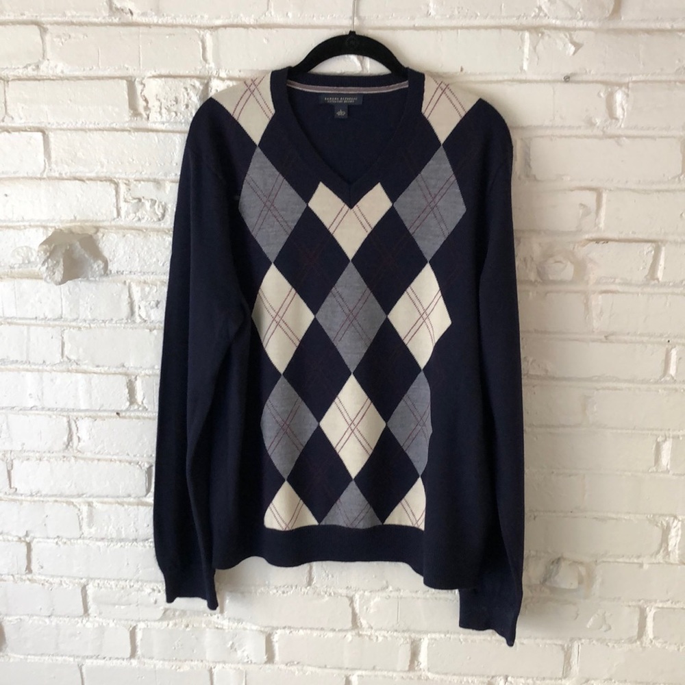 Men’s Banana Republic Argyle V-Neck Sweater